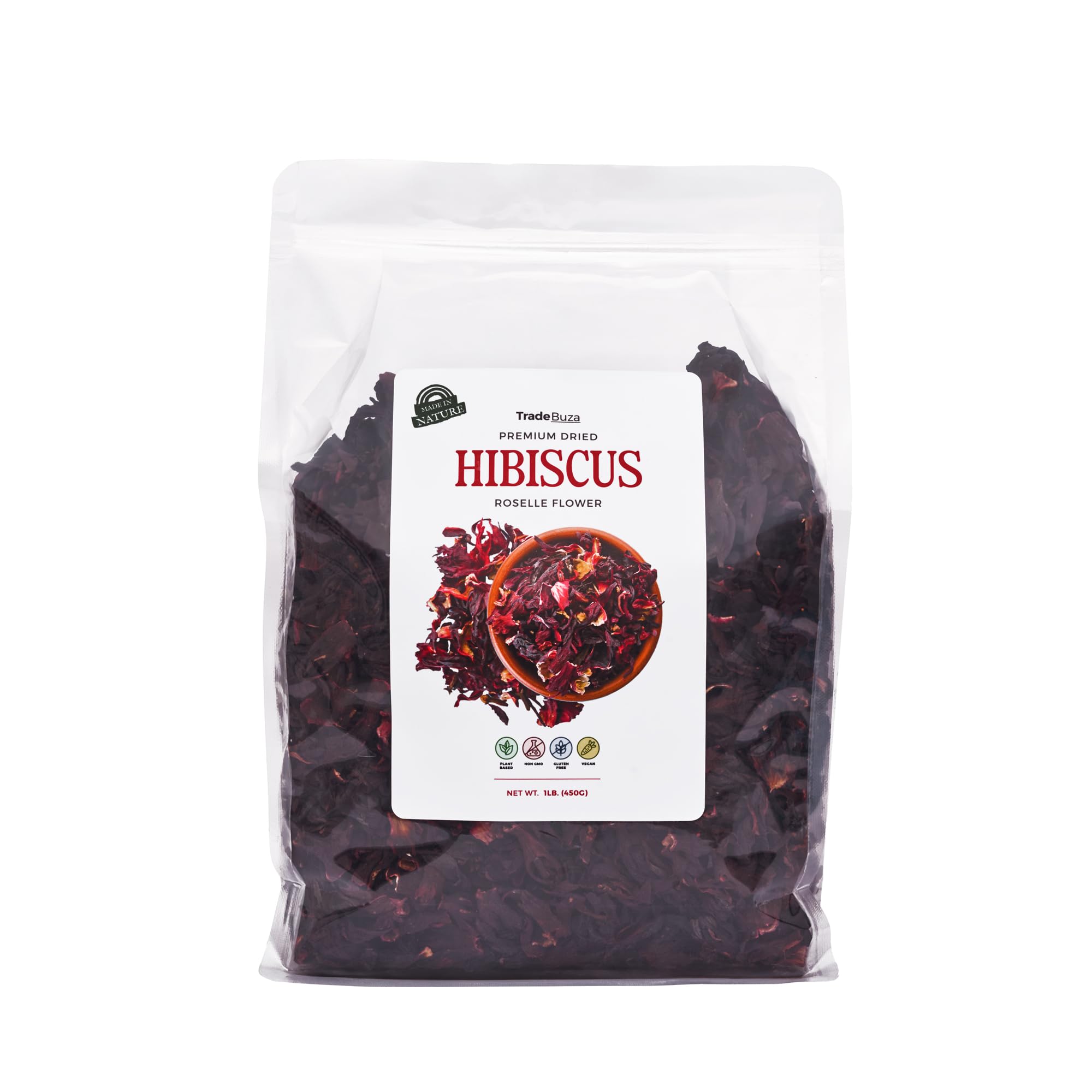 Dried Hibiscus Flowers (1 lb) – Food Grade for Tea, Agua de Jamaica & Zobo by TradeBuza