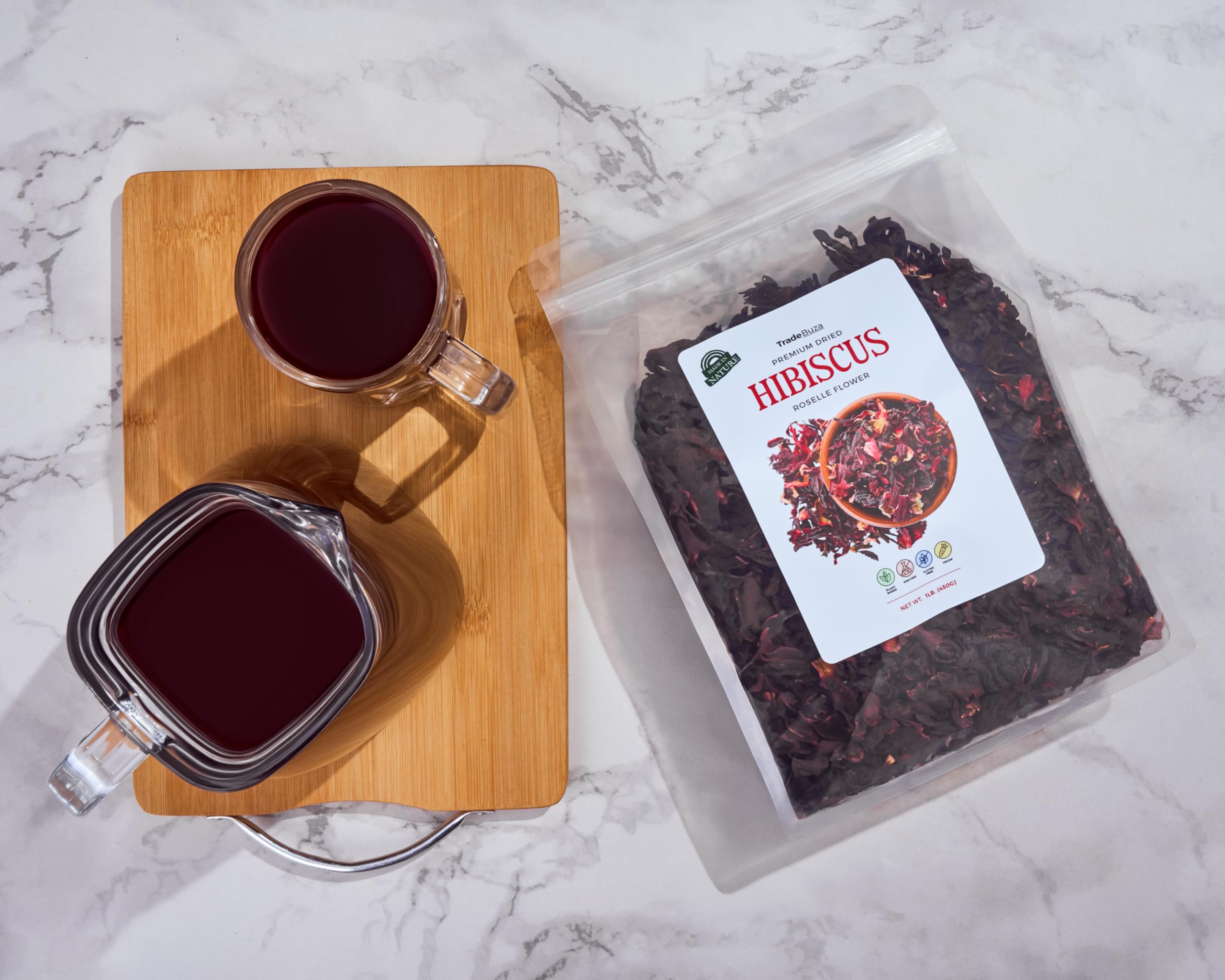 Dried Hibiscus Flowers (1 lb) – Food Grade for Tea, Agua de Jamaica & Zobo by TradeBuza