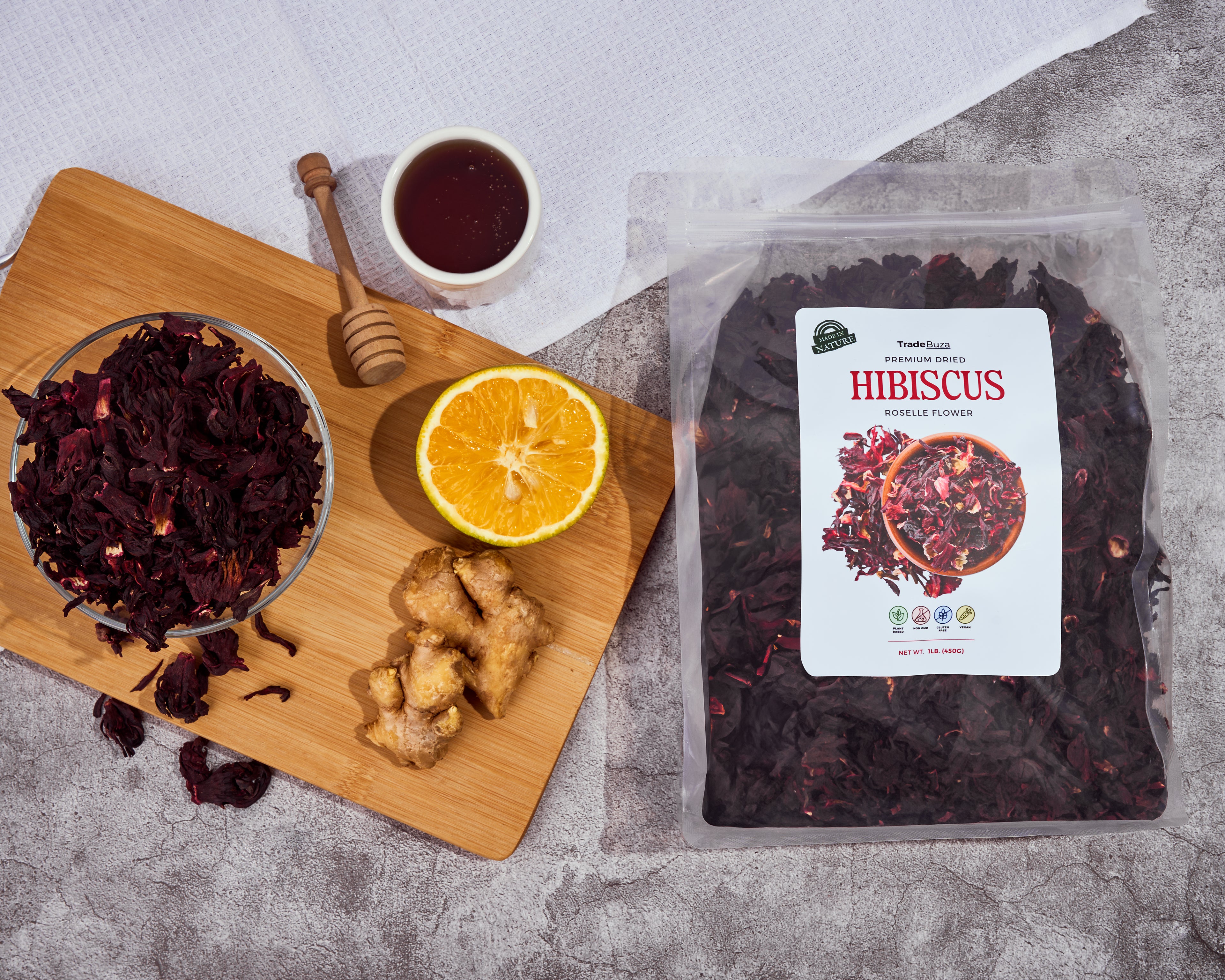 Dried Hibiscus Flowers (1 lb) – Food Grade for Tea, Agua de Jamaica & Zobo by TradeBuza